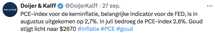 PCE-inflatie VS augustus 2024